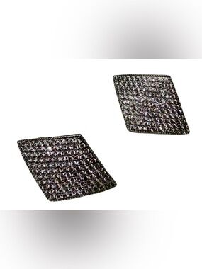 .925 Silver Pavé sparkly CZ Rhombus Earrings - Elegant Women's Jewelry